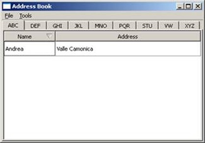 Adress book su Windows e Qt